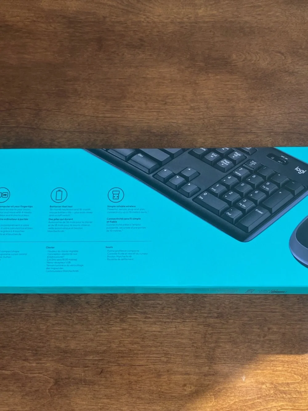 Logitech Black Keyboard with Teal Packaging